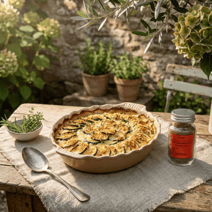 Image d’un gratin de courgette avec du cumin