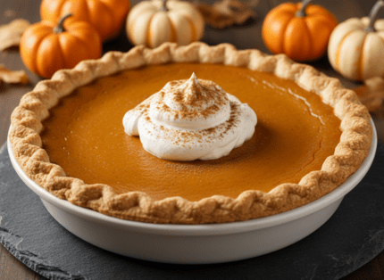 Image d'une tarte à la citrouille au pumpkin spice