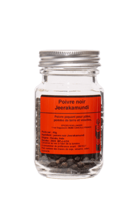 Poivre noir Jeerakarimundi (ou Jeerakamundi)